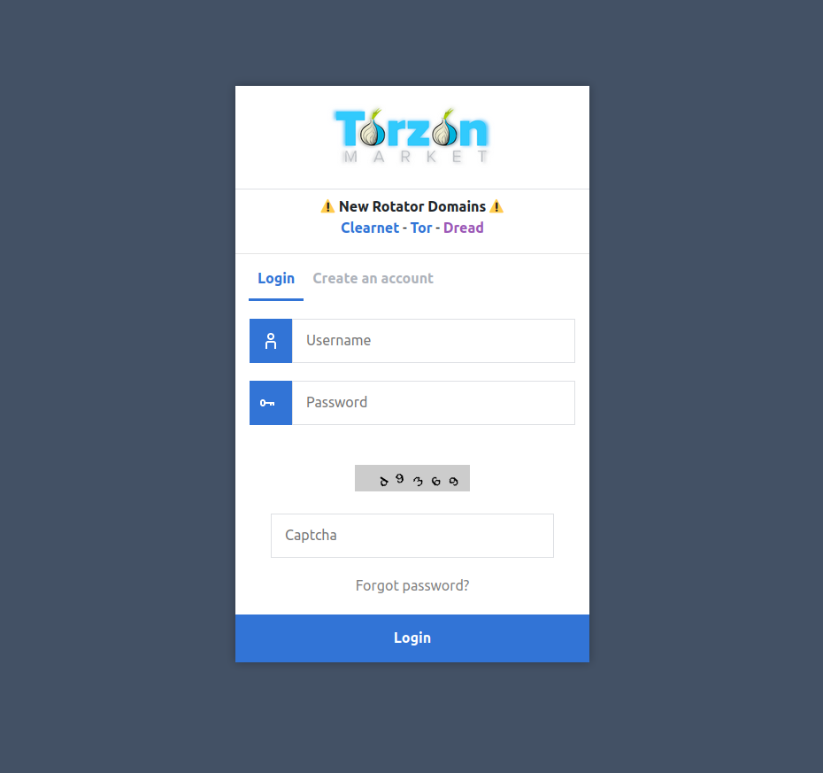 Torzon login 2FA authentication security interface 2026